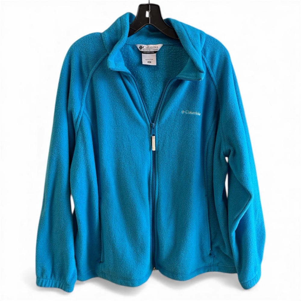 Columbia Sportswear Company 2X Blue‎ Fleece Jacket Zip Up Women's Full Zip